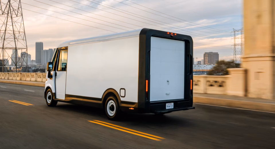 2025 Chevrolet BrightDrop all-electric commercial delivery van with a spacious cargo body and modern exterior design